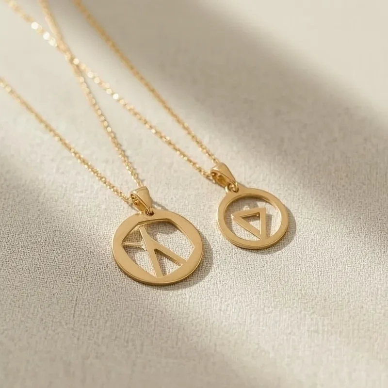 Brass Geometric Pendant Set