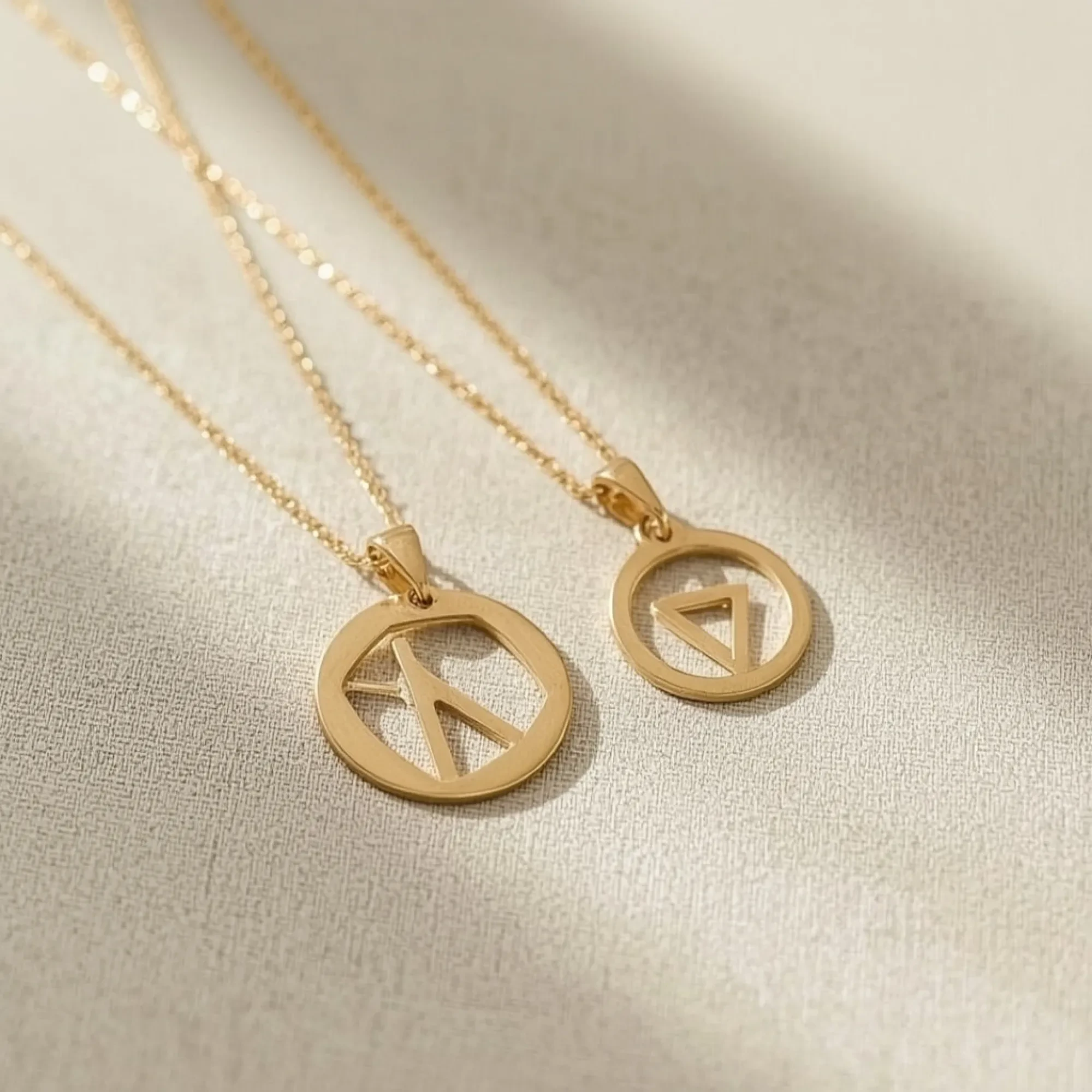 Brass Geometric Pendant Set